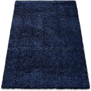 Hochflor-Teppich MY HOME Jara Teppiche Gr. B/L: 200 cm x 290 cm, 30 mm, 1 St., blau (navy) Esszimmerteppiche Shaggy, weicher Teppich
