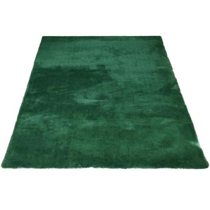 Hochflor-Teppich MY HOME Microfaser Teppich Magong Teppiche Gr. B/L: 300 cm x 400 cm, 25 mm, 1 St., grün (dunkelgrün) Esszimmerteppiche Wohnzimmer, Schlafzimmer, Kinderzimmer, auch rund und als Läufer