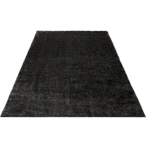 Hochflor-Teppich MY HOME Mikro Soft Ideal Teppiche Gr. B/L: 200 cm x 290 cm, 30 mm, 1 St., schwarz Esszimmerteppiche Microfaser, extra flauschig, Weich, Pflegeleicht, Elegant, Uni