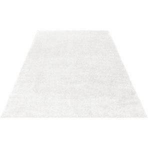 Hochflor-Teppich MY HOME Mikro Soft Ideal Teppiche Gr. B/L: 200 cm x 290 cm, 30 mm, 1 St., weiß Esszimmerteppiche Microfaser, extra flauschig, Weich, Pflegeleicht, Elegant, Uni
