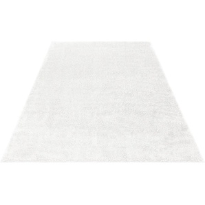 Hochflor-Teppich MY HOME Mikro Soft Ideal Teppiche Gr. B/L: 279 cm x 390 cm, 30 mm, 1 St., weiß Esszimmerteppiche Microfaser, extra flauschig, Weich, Pflegeleicht, Elegant, Uni