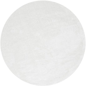 Hochflor-Teppich MY HOME Mikro Soft Ideal Teppiche Gr. L: 190 cm Ø 190 cm, 30 mm, 1 St., weiß Shaggyteppich Teppich Webteppich Esszimmerteppiche Teppiche