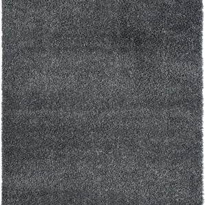 Hochflor-Teppich MYFLAIR MÖBEL & ACCESSOIRES My Shaggy Teppiche Gr. B/L: 200 cm x 290 cm, 37 mm, 1 St., grau (dunkelgrau) Esszimmerteppiche Shaggy, Uni-Farben, leicht glänzend, Microfaser, extra flauschig