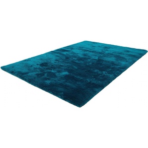 Hochflor-Teppich OBSESSION My Curacao 490 Teppiche Gr. B/L: 200 cm x 290 cm, 35 mm, 1 St., blau (petrol) Esszimmerteppiche Uni-Farben, sehr weicher Kuschelflor, handgetuftet