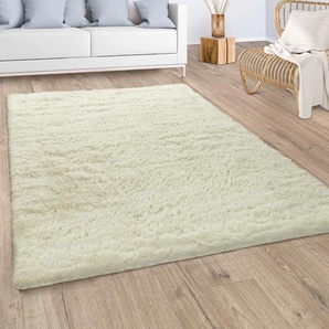 Hochflor-Teppich PACO HOME Silky 591, gelb (vanille), B:200cm H:37mm L:290cm, Polyester, Teppiche, Uni-Farben, besonders weich und kuschelig