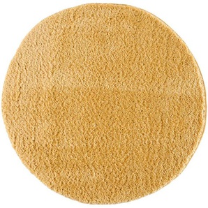 Hochflor-Teppich Pulpy 100, Carpet City, rund, Höhe: 30 mm, besonders weich, mit Fransen, Uni Farben