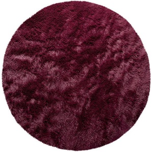Hochflor-Teppich Silky 591, Paco Home, rund, Höhe: 37 mm, Uni Farben, besonders weich und kuschelig