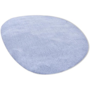 Hochflor-Teppich TOM TAILOR HOME Shaggy Teppich Cozy Teppiche Gr. B/L: 135 cm x 200 cm, 25 mm, 1 St., blau (hellblau) Esszimmerteppiche Uni Farben, auch in Pastell ideal im Wohnzimmer & Schlafzimmer