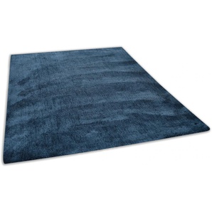 Hochflor-Teppich TOM TAILOR HOME Shaggy Teppich Cozy Teppiche Gr. B/L: 140 cm x 200 cm, 25 mm, 1 St., blau (petrol) Esszimmerteppiche Uni Farben, auch in Pastell ideal im Wohnzimmer & Schlafzimmer