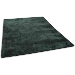 Hochflor-Teppich TOM TAILOR HOME Shaggy Teppich Cozy Teppiche Gr. B/L: 160 cm x 230 cm, 25 mm, 1 St., grün (dunkelgrün) Esszimmerteppiche Uni Farben, auch in Pastell ideal im Wohnzimmer & Schlafzimmer