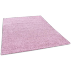 Hochflor-Teppich TOM TAILOR HOME Shaggy Teppich Cozy Teppiche Gr. B/L: 190 cm x 290 cm, 25 mm, 1 St., rosa Esszimmerteppiche Uni Farben, auch in Pastell ideal im Wohnzimmer & Schlafzimmer