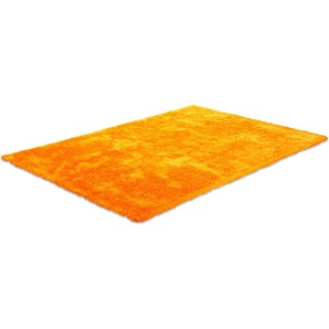Hochflor-Teppich TOM TAILOR HOME Soft Teppiche Gr. B/L: 65 cm x 135 cm, 35 mm, 1 St., orange Esszimmerteppiche handgetuftet, Uni-Farben, super weich und flauschig