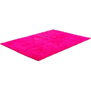 Hochflor-Teppich TOM TAILOR HOME Soft Teppiche Gr. B/L: 85 cm x 155 cm, 35 mm, 1 St., pink Esszimmerteppiche handgetuftet, Uni-Farben, super weich und flauschig