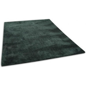 Hochflor-Teppich TOM TAILOR HOME Shaggy Teppich Cozy Teppiche Gr. B/L: 50 cm x 80 cm, 25 mm, 1 St., grün (dunkelgrün) Esszimmerteppiche Uni Farben, auch in Pastell ideal im Wohnzimmer & Schlafzimmer