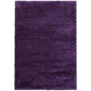 Hochflorteppich Fluffy 3500 Lila, Lila, Textil, Uni, rechteckig, 140x200 cm, Oeko-Tex® Standard 100, für Fußbodenheizung geeignet, schmutzabweisend,