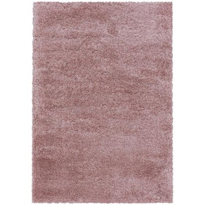 Hochflorteppich Fluffy 3500 Rosa, Rosa, Textil, Uni, rechteckig, 240x340 cm, Oeko-Tex® Standard 100, für Fußbodenheizung geeignet, schmutzabweisend,