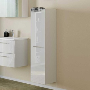 Hochglanz Hochschrank in Weiß Badezimmer
