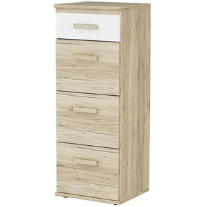 Hochkommode - holzfarben - Materialmix - 46 cm - 121 cm - cm 40,0 | Möbel Kraft