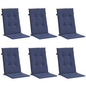 Hochlehner-Auflagen 6 Stk. Marineblau Stoff vidaXL