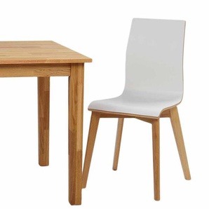 Hochlehner in Weiß und Eiche Naturfarben modern (2er Set)