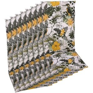 Hochlehnerauflage GO-DE Polsterauflagen Gr. B/H/T: 48 cm x 5 cm x 118 cm, Floral 8 St., grün Gartenstuhlauflagen 118x48 cm