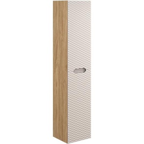 Hochschrank 2-türig in Eiche mit beige OLUO-56-BEIGE