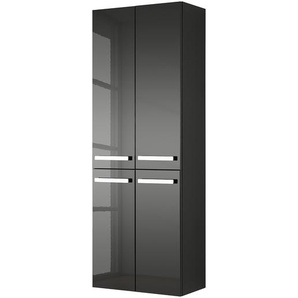 Hochschrank 4005 II 60 x 168 x 33cm Grau/Hochglanz Grau