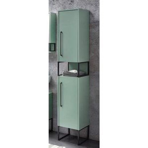 Hochschrank Badmöbel LIMOGES-80 in Mintgrün, b/h/t: 30,4/183,4/33,1 cm