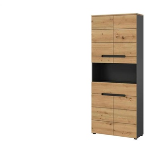 Hochschrank Canower See   ¦ grau ¦ Maße (cm): B: 76 H: 193