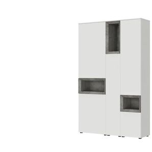 Content Hochschrank Case - weiß - Materialmix - 131 cm - 206 cm - cm 38,0 | Möbel Kraft