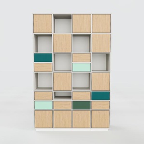 Hochschrank Eiche - Moderner Schrank: Schubladen in Eiche & Türen in Eiche - Hochwertige Materialien - 156 x 238 x 47 cm, konfigurierbar