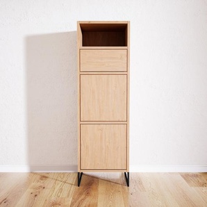 Hochschrank Eiche - Moderner Schrank: Schubladen in Eiche & Türen in Eiche - Hochwertige Materialien - 41 x 129 x 34 cm, konfigurierbar