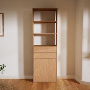 Hochschrank Eiche - Moderner Schrank: Schubladen in Eiche & Türen in Eiche - Hochwertige Materialien - 77 x 233 x 34 cm, konfigurierbar