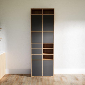Hochschrank Graphitgrau - Moderner Schrank: Schubladen in Graphitgrau & Türen in Graphitgrau - Hochwertige Materialien - 79 x 234 x 34 cm, konfigurierbar