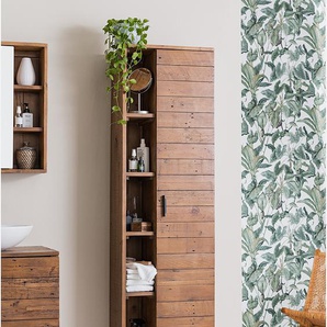 Hochschrank mit 1 Tür 48 x 195 x 30cm Türanschlag rechts Braun