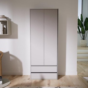 Hochschrank Hellgrau - Moderner Schrank: Schubladen in Hellgrau & Türen in Hellgrau - Hochwertige Materialien - 77 x 195 x 34 cm, konfigurierbar