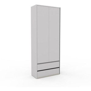 Hochschrank Hellgrau - Moderner Schrank: Schubladen in Hellgrau & Türen in Hellgrau - Hochwertige Materialien - 77 x 195 x 34 cm, konfigurierbar