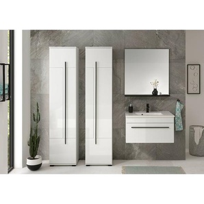 Hochschrank I 45 x 200 x 35cm Türanschlag rechts Weiß