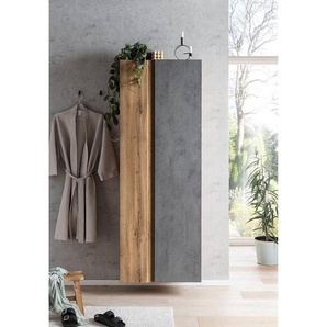 Hochschrank II 65 x 180 x 35cm Grau/Beton Dekor