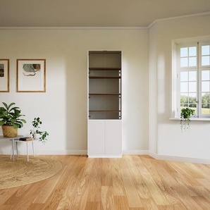 Hochschrank Kristallglas klar - Moderner Schrank: Türen in Kristallglas klar - Hochwertige Materialien - 77 x 238 x 34 cm, Selbst zusammenstellen