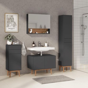 Hochschrank 40 x 195 x 32cm Grau/Matt Grau