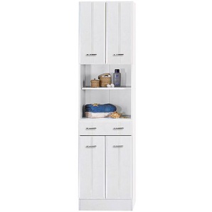 Hochschrank Lund 50 x 190 x 34cm Weiß Weiß - 4-türig