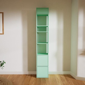 Hochschrank Mint - Moderner Schrank: Schubladen in Mint & Türen in Mint - Hochwertige Materialien - 41 x 233 x 34 cm, konfigurierbar