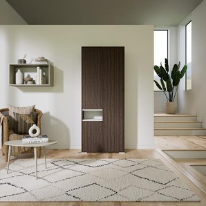 Hochschrank Nussbaum - Moderner Schrank: Türen in Nussbaum - Hochwertige Materialien - 79 x 196 x 34 cm, Selbst zusammenstellen