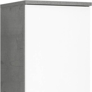 Hochschrank SCHILDMEYER Mobes Schränke Gr. B/H/T: 30,3 cm x 193,7 cm x 32,6 cm, 2 St., weiß (steingrau, weiß) Badmöbelserien