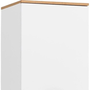 Hochschrank SCHILDMEYER Padua Schränke Gr. B/H/T: 40,4 cm x 178,5 cm x 35 cm, 2 St., weiß (weiß, eichefarben landhaus) Bad-Hochschränke Füße aus Massivholz