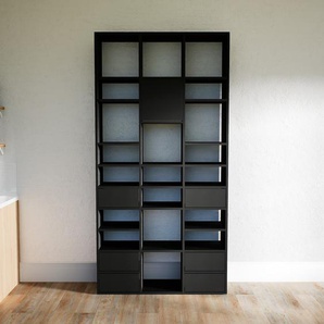 Hochschrank Schwarz - Moderner Schrank: Schubladen in Schwarz & Türen in Schwarz - Hochwertige Materialien - 118 x 233 x 34 cm, konfigurierbar