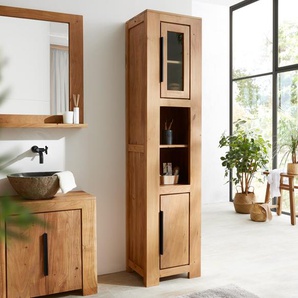 Hochschrank Solidu 45x185 cm Akazie Natur, Kommoden & Regale