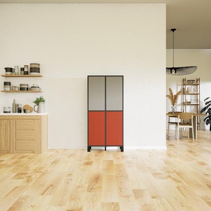 Hochschrank Terrakotta - Moderner Schrank: Türen in Grau - Hochwertige Materialien - 79 x 168 x 34 cm, Selbst zusammenstellen