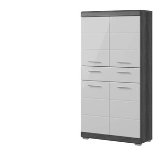 Midischrank SCHLOONSEE  Breite 74cm  4 Türen  1 Schubkasten  4 Fächer  MDF-Front  in verschiedenen Farben erhältlich  Badmöbel  Badschrank  Schrank  Bad  Schloonsee ¦ weiß ¦ Maße (cm): B: 74 H: 141